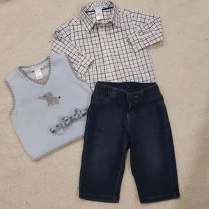 Janie and jack baby boy outfit sz 6-12months